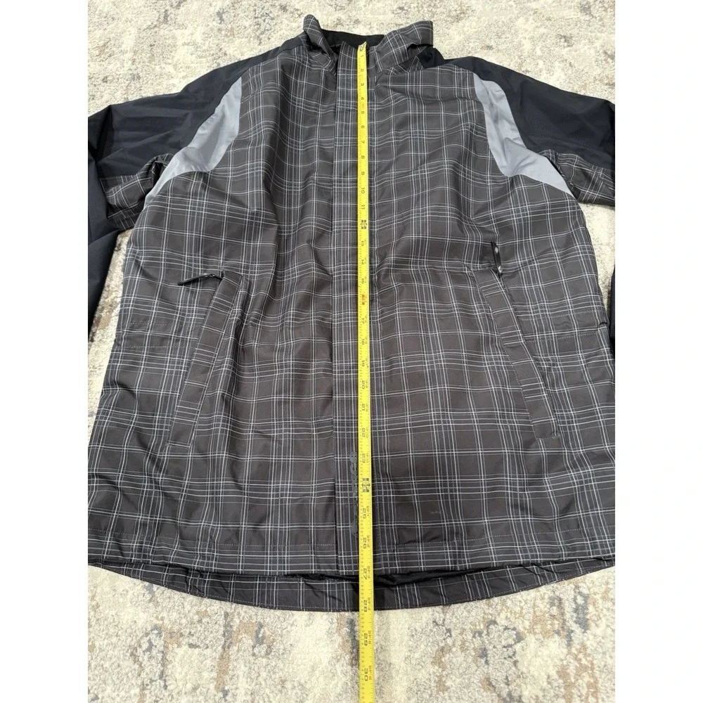 SUNICE TYPHOON Gray Black Plaid Poly Golf Full Zip Jacket‎ Size Medium